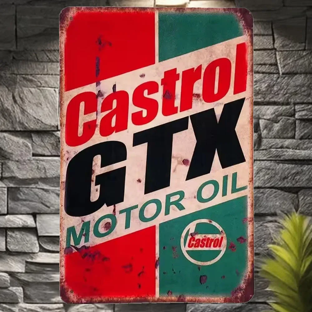 Castrol Oil Gtx - Placa de Metal Vintage Castrol GTX