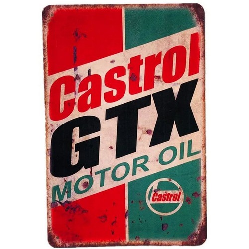 Placa de Metal Castrol GTX Óle - Castrol Oil Gtx avaliação e preço